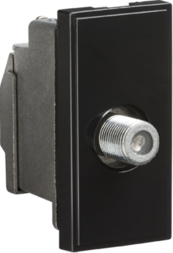Knightsbridge NETSATSBK Knightsbridge Screened SAT TV Outlet Module 25 x 50mm - Black