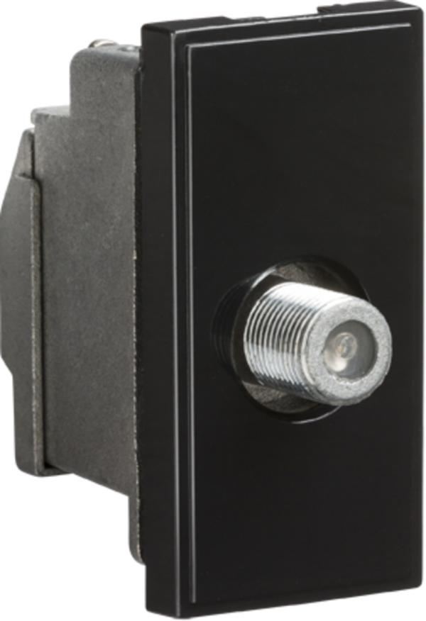 Knightsbridge NETSATSBK Knightsbridge Screened SAT TV Outlet Module 25 x 50mm - Black