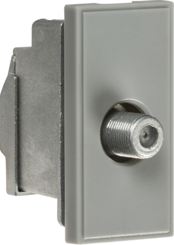 Knightsbridge NETSATSGY Knightsbridge Screened SAT TV Outlet Module 25 x 50mm - Grey