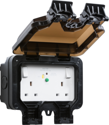 Knightsbridge OP9RCD Knightsbridge IP66 13A 2G DP RCD Switched Socket - Type A (30mA)