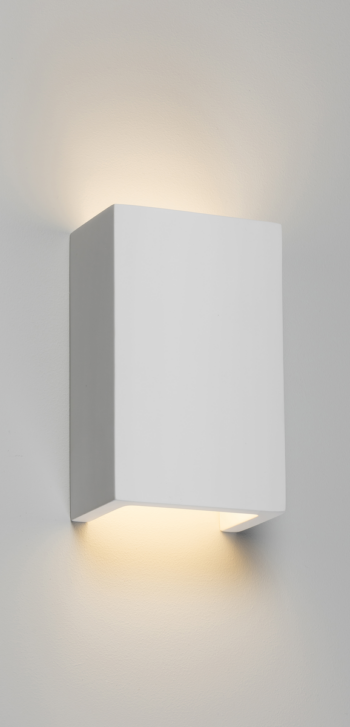 Knightsbridge PWL2 Knightsbridge 230V G9 40W Cuboid Up and Down Plaster Wall Light