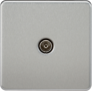 Knightsbridge SF0100BC Knightsbridge Screwless 1G TV Outlet (Non-Isolated) - Brushed Chrome