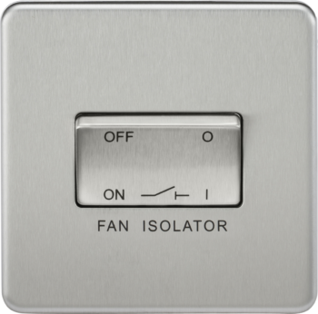 Knightsbridge SF1100BC Knightsbridge Screwless 10AX 3 Pole Fan Isolator Switch - Brushed Chrome