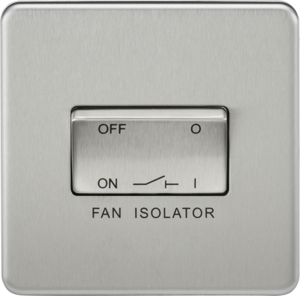 Knightsbridge SF1100BC Knightsbridge Screwless 10AX 3 Pole Fan Isolator Switch - Brushed Chrome