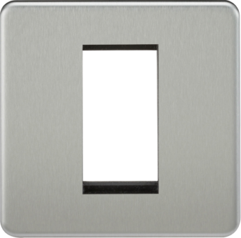 Knightsbridge SF1GBC Knightsbridge Screwless 1G Modular Faceplate - Brushed Chrome