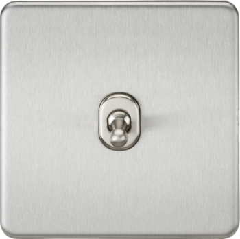 Knightsbridge SF1TOGBC Knightsbridge Screwless 10AX 1G 2-Way Toggle Switch - Brushed Chrome