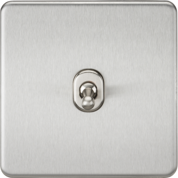 Knightsbridge SF1TOGBC Knightsbridge Screwless 10AX 1G 2-Way Toggle Switch - Brushed Chrome