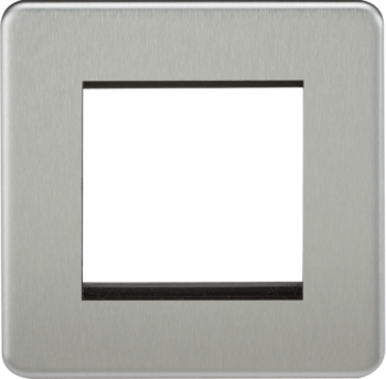 Knightsbridge SF2GBC Knightsbridge Screwless 2G Modular Faceplate - Brushed Chrome
