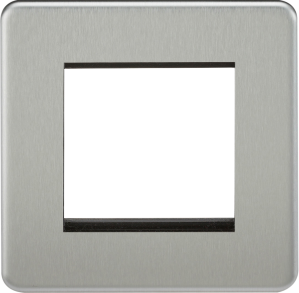 Knightsbridge SF2GBC Knightsbridge Screwless 2G Modular Faceplate - Brushed Chrome