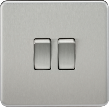 Knightsbridge SF3000BC Knightsbridge Screwless 10AX 2G 2-Way Switch - Brushed Chrome