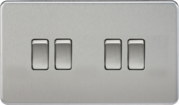 Knightsbridge SF4100BC Knightsbridge Screwless 10AX 4G 2-Way Switch - Brushed Chrome