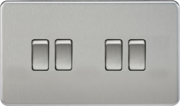 Knightsbridge SF4100BC Knightsbridge Screwless 10AX 4G 2-Way Switch - Brushed Chrome