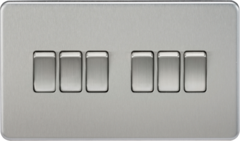 Knightsbridge SF4200BC Knightsbridge Screwless 10AX 6G 2-Way Switch - Brushed Chrome