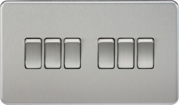 Knightsbridge SF4200BC Knightsbridge Screwless 10AX 6G 2-Way Switch - Brushed Chrome