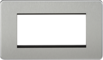 Knightsbridge SF4GBC Knightsbridge Screwless 4G Modular Faceplate - Brushed Chrome