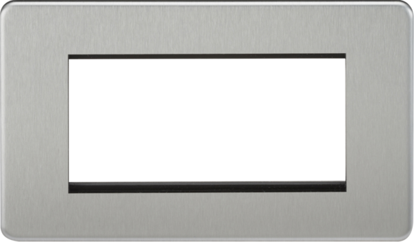 Knightsbridge SF4GBC Knightsbridge Screwless 4G Modular Faceplate - Brushed Chrome