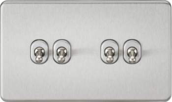 Knightsbridge SF4TOGBC Knightsbridge Screwless 10AX 4G 2-Way Toggle Switch - Brushed Chrome