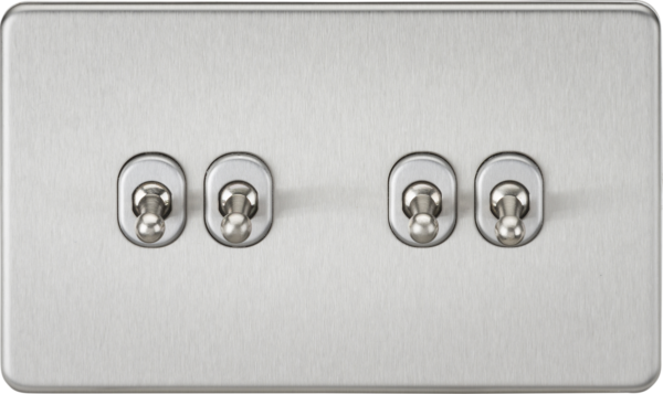 Knightsbridge SF4TOGBC Knightsbridge Screwless 10AX 4G 2-Way Toggle Switch - Brushed Chrome