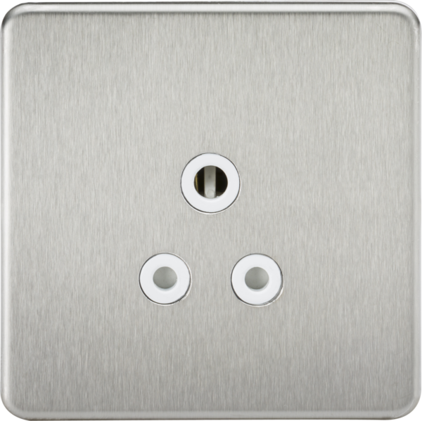 Knightsbridge SF5ABCW Knightsbridge Screwless 5A Unswitched Socket - Brushed Chrome with White Insert