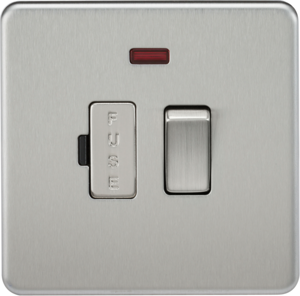 Knightsbridge SF6300NBC Knightsbridge Screwless 13A Switched Fused Spur Unit with Neon - Brushed Chrome