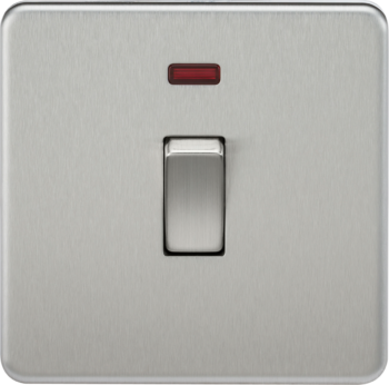 Knightsbridge SF8341NBC Knightsbridge Screwless 20A 1G DP Switch with Neon - Brushed Chrome