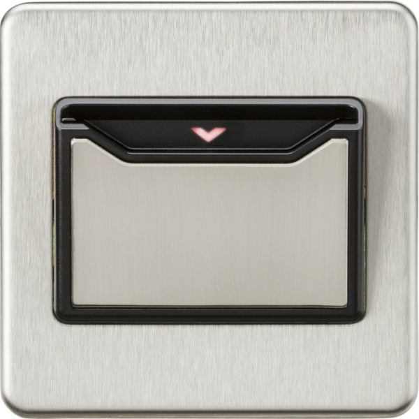Knightsbridge SFCARDBC Knightsbridge Screwless 32A 1G Key Card Switch - Brushed Chrome