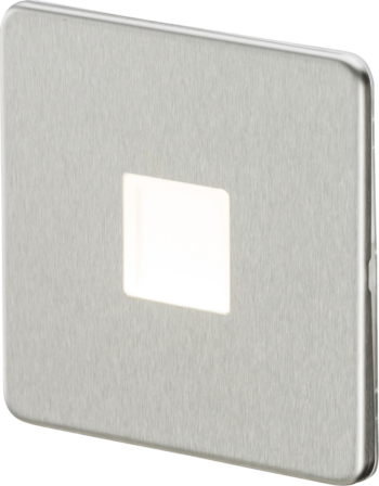 Knightsbridge SFPLBC Knightsbridge Screwless 230V LED Plinth Light - Brushed Chrome
