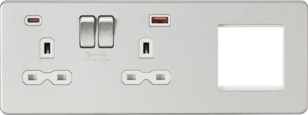 Knightsbridge SFR992LBCW Knightsbridge USB Double Socket Screwless with Euro Plate