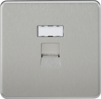 Knightsbridge SFRJ45BC Knightsbridge Screwless RJ45 Network Outlet - Brushed Chrome
