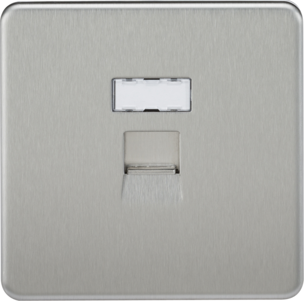 Knightsbridge SFRJ45BC Knightsbridge Screwless RJ45 Network Outlet - Brushed Chrome