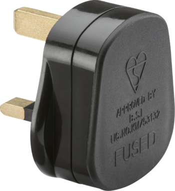 Knightsbridge SN1383BK Knightsbridge SN1383BK 13A Plug Top with 13A Fuse - Black (Screw Cord Grip)