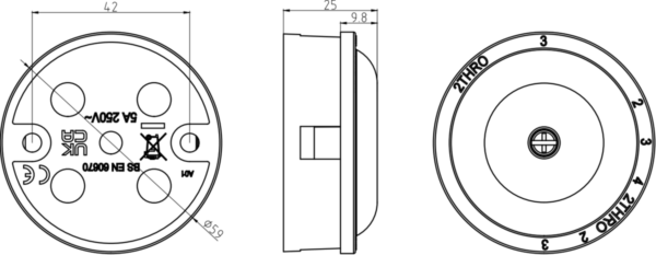 Knightsbridge SN8400 Knightsbridge 5A Junction Box 4-Terminal 59 mm - White 2