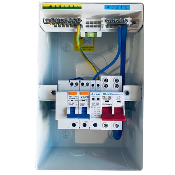 Live Electrical 3 Way SPD Metal Garage Consumer Unit Kit with 2 RCBOs