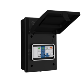 Live Electrical AGU5-SNR/B IP65 Metal EV Consumer Unit with C40A RCBO and SPD - Black