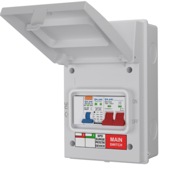 Live Electrical AGU5-SR/W IP65 Metal SPD 2 Way Garage/EV Unit with 40A RCBO - White