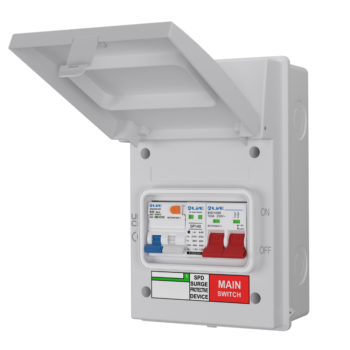 Live Electrical AGU5-SRTB/W IP65 Metal EV Consumer Unit with B40A DP RCBO - White