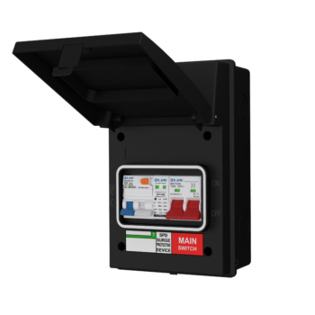 Live Electrical AGU5-SRTB/B IP65 Metal EV Consumer Unit with B40A DP RCBO - Black