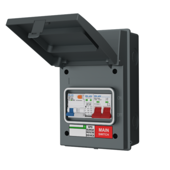 Live Electrical AGU5-SRTB/G IP65 Metal EV Consumer Unit with B40A DP RCBO - Grey
