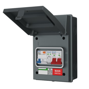 Live Electrical AGU5-SRTC/G IP65 Metal EV Consumer Unit with C40A DP RCBO - Grey
