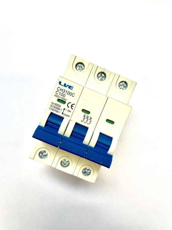 Live Electrical CH3100C Live Electrical CH3100C 3 Pole 100 Amp C curve 10kA MCB