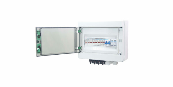 Live Electrical ENC12-PV4/1 Live Electrical 12 Way (8 Fuses) Solar Consumer Unit DC 1000V 4 Input 1 Output 2