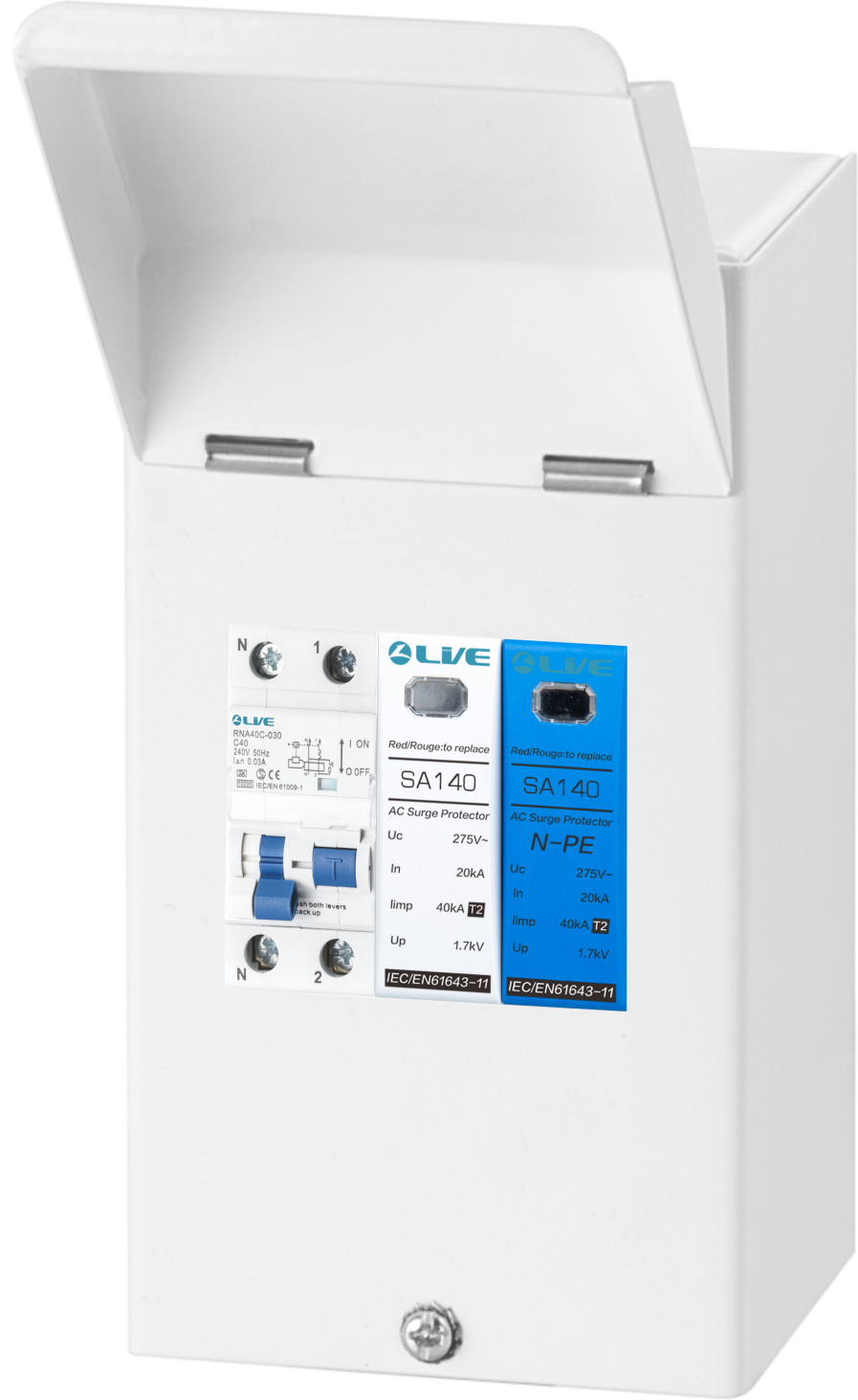 Live Electrical EV Charging Consumer Unit 2P 32A C Curve Type A RCBO & SPD