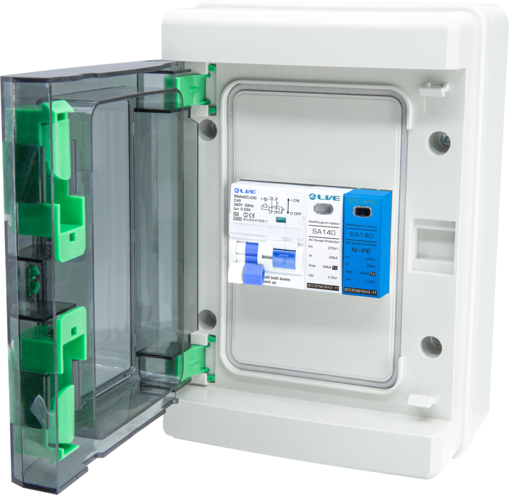 Live Electrical Electric Vehicle Surge Unit C32 RCBO & SPD