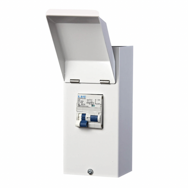 Live Electrical LEVB240 2 Way Metal Enclosure c/w 40A Type A Double Pole RCBO 1