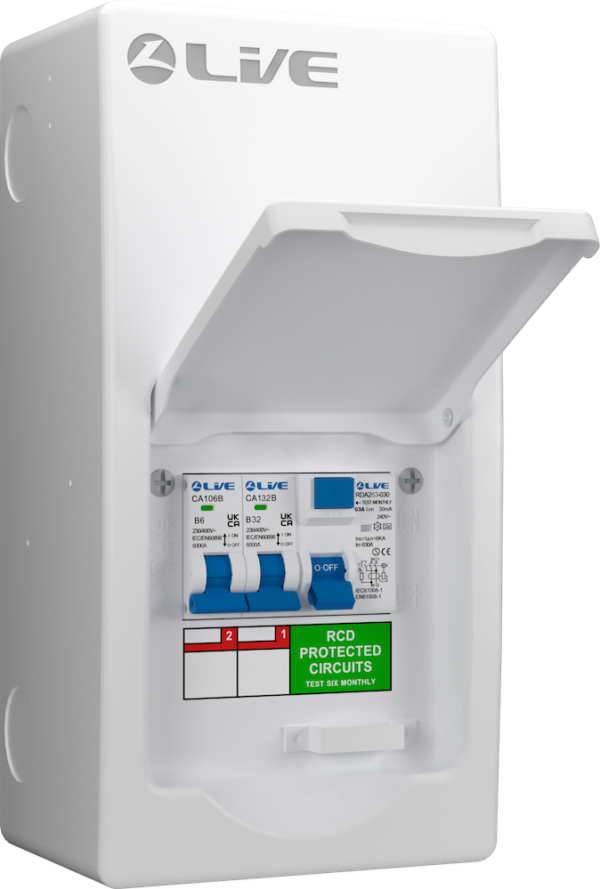 Live Electrical LSGU63616 Live Electrical LSGU63616 Garage 63A RCD Consumer Unit with 6A&16A MCBs