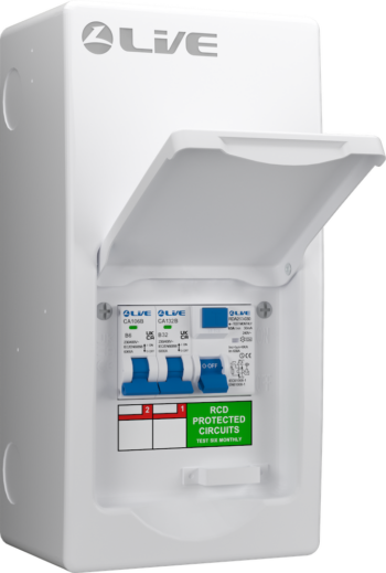 Live Electrical LSGU63632 Live Electrical LSGU63632 Garage 63A RCD Consumer Unit with 6A&32A MCBs