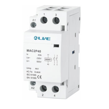 Live Electrical MAC2P32 Live Electrical MAC2P32 32A Modular AC Contactor 2 Pole NO 1