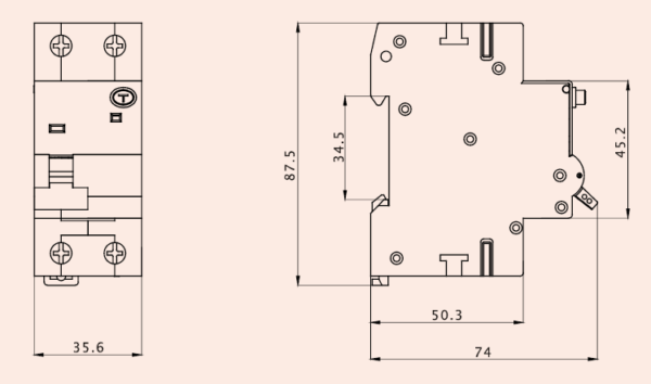 Live Electrical RA206B-030 Live Electrical Double Pole Type A RCBO - Curve B - 6A 2