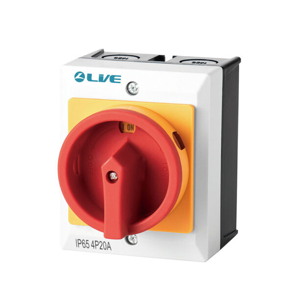 Live Electrical RI420 20A Weatherproof Rotary Isolator Switch 4 Pole 1