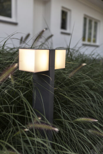 Lutec 7193801118 Lutec - Cuba Pole Light Bollard Dark Grey Double Rotating Heads 2